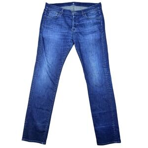7 For All Mankind Mens Jeans Size 36 Button Fly Dark Wash Denim Straight Leg